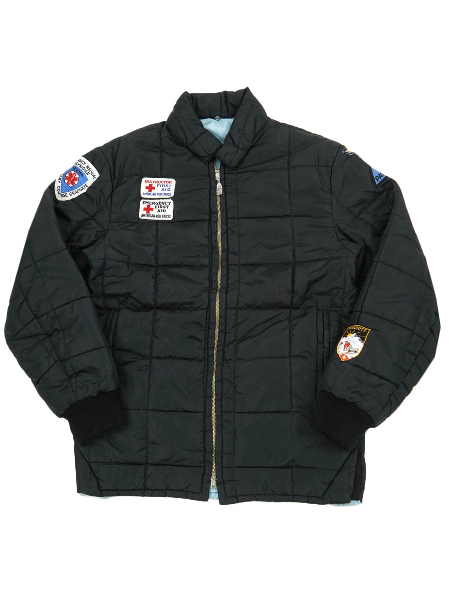 60's Roffe Rene inc. リバーシブル フード付き キルティングジャケット ブラック 実寸(L位) パッチ付き