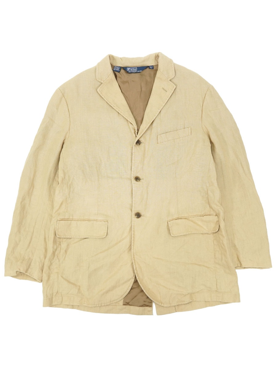 ラルフローレン 100%リネン テーラードJKT ベージュ 表記(L) | NEW