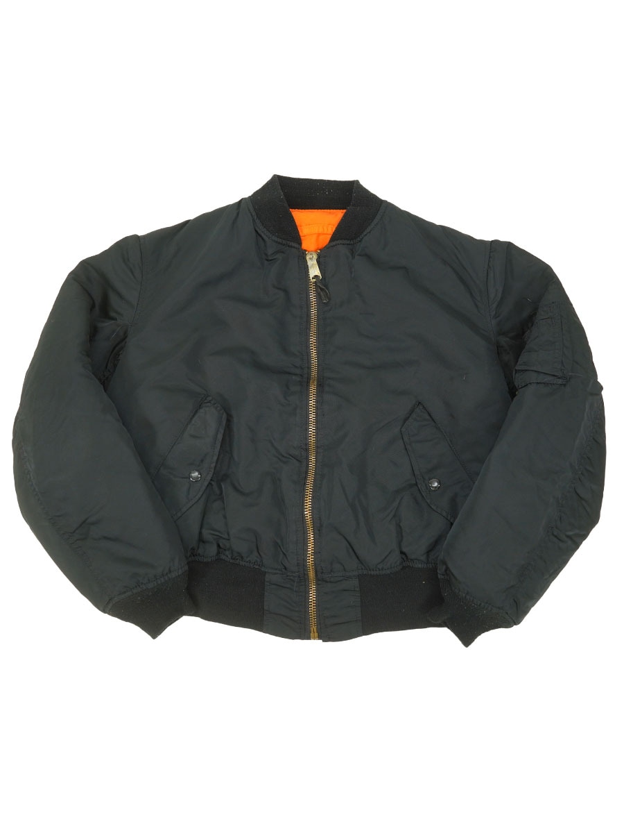 USA製 ALPHA INDUSTRIES MA-1 フライトジャケット ブラック 表記(LARGE