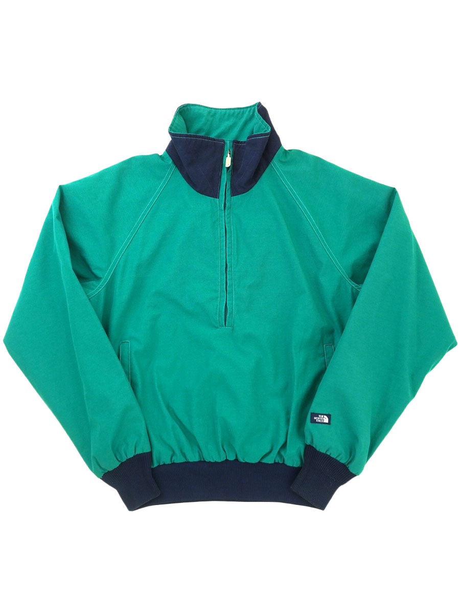 80's THE NORTH FACE ハーフジップ ナイロンプルオーバー グリーン 表記(M) USA製