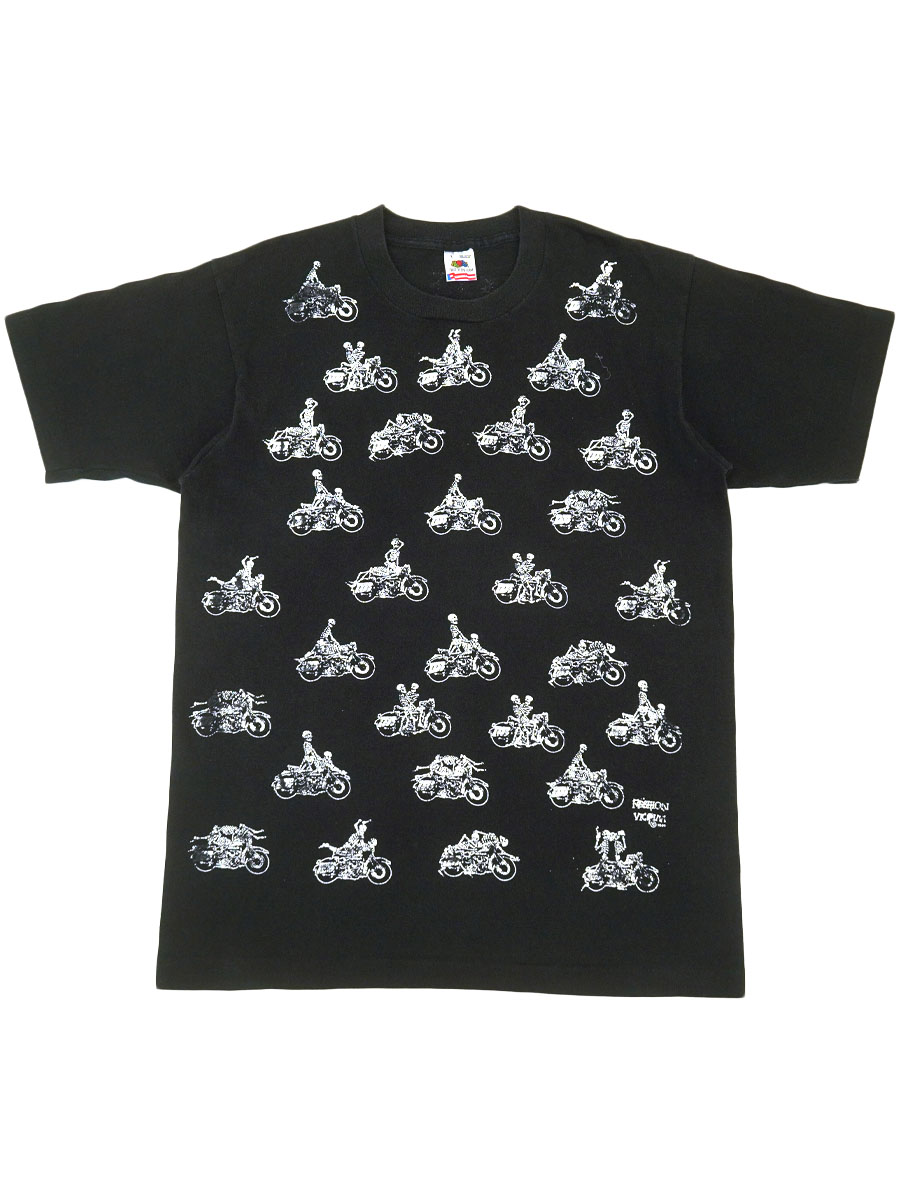 DimMoire スケルトンプリント Tシャツ ブラック 90's FRUIT OF THE LOOM FASHION VICTIM ''スケルトン四十八手'' 両面