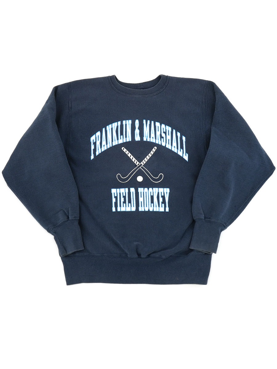 90's 刺繍タグ チャンピオンRW ''FANKLIN & MARSHALL'' 3段プリント ネイビー 表記(L) USA製