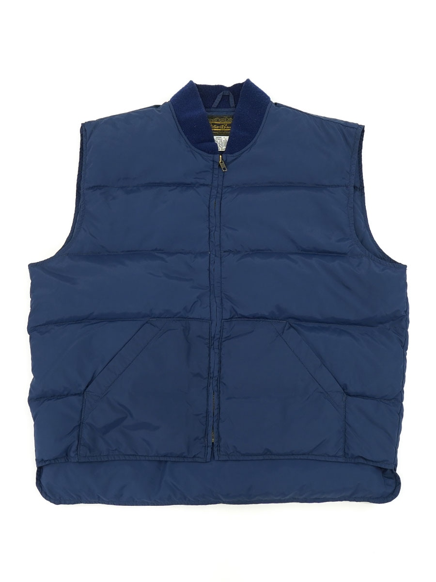 80's 黒タグ エディバウアー ナイロン ダウンベスト 表記(L) USA製