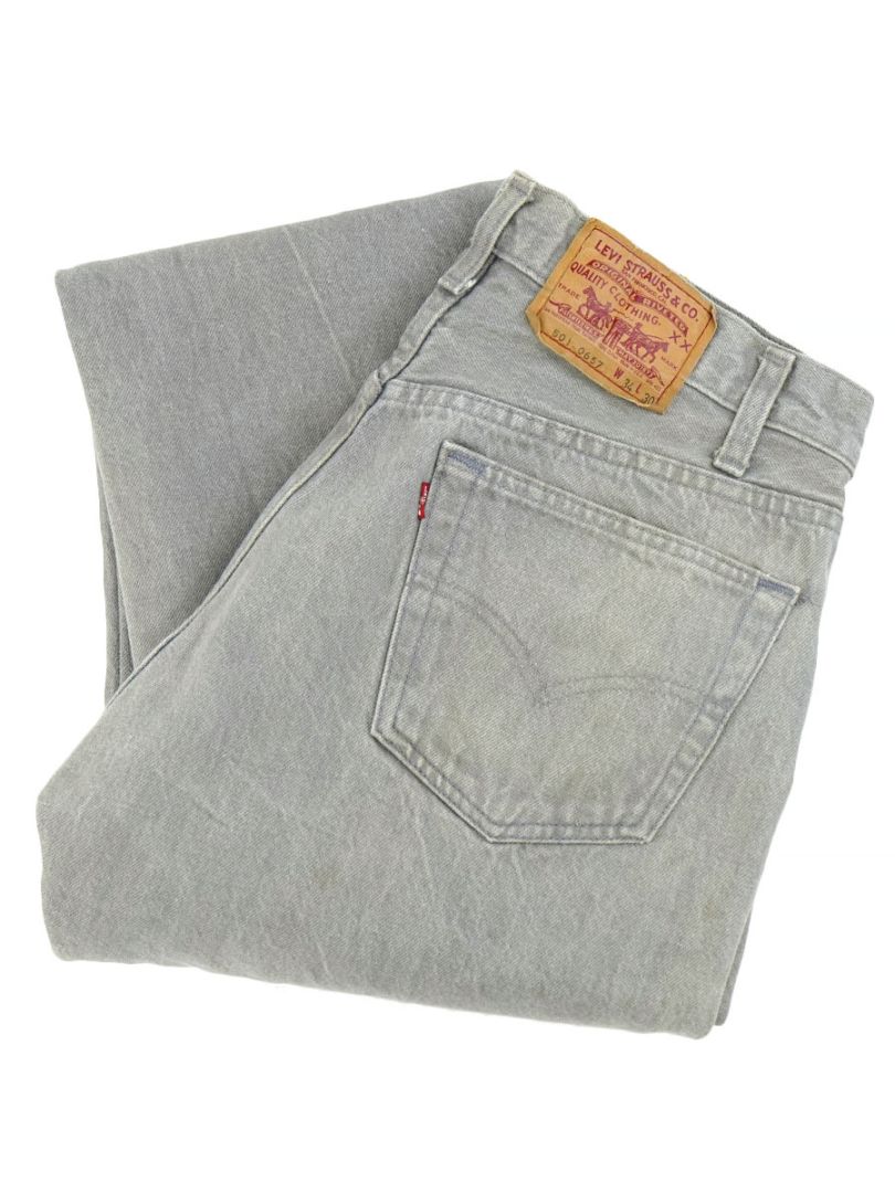 80's Levis 501 オリジナル カラーデニムパンツ グレー 表記(34x30) USA製