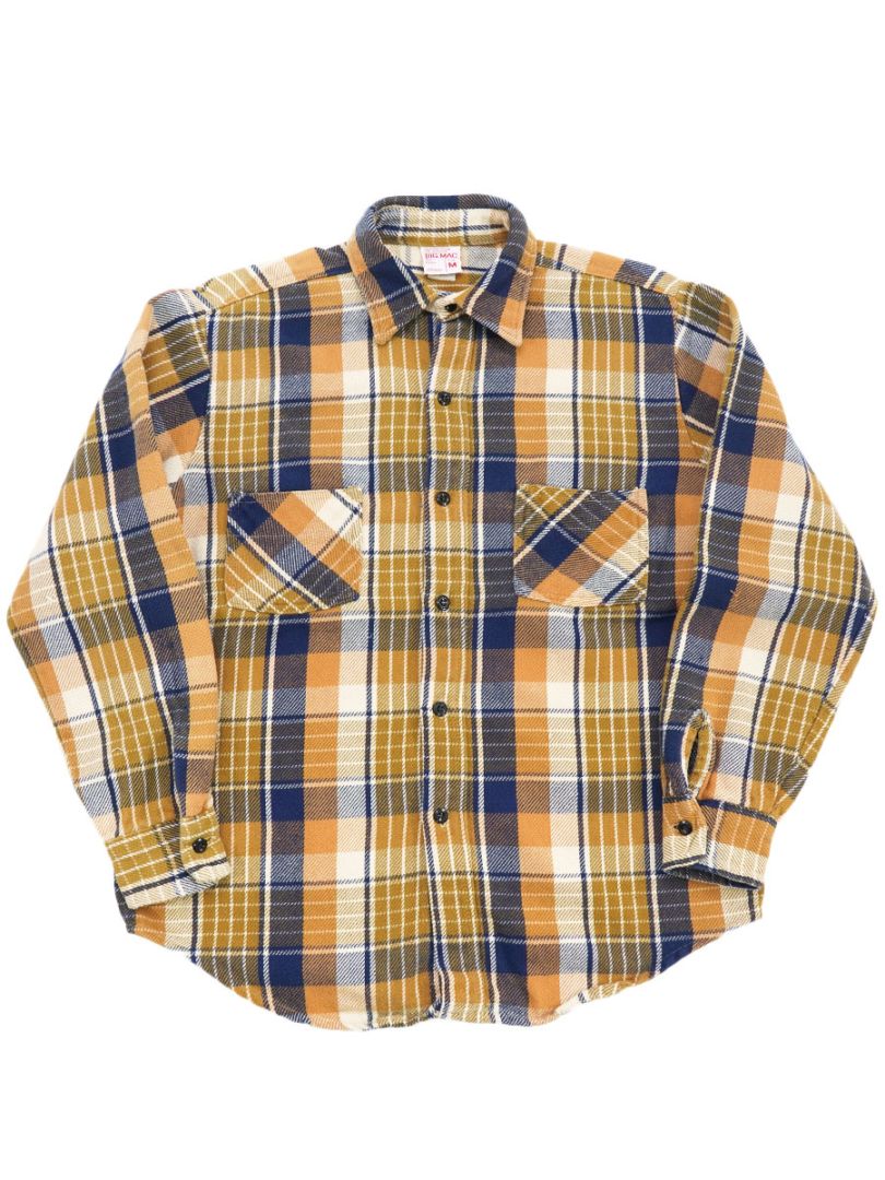 70's 単色タグ BIG MAC 好配色チェック フランネルシャツ 表記(M