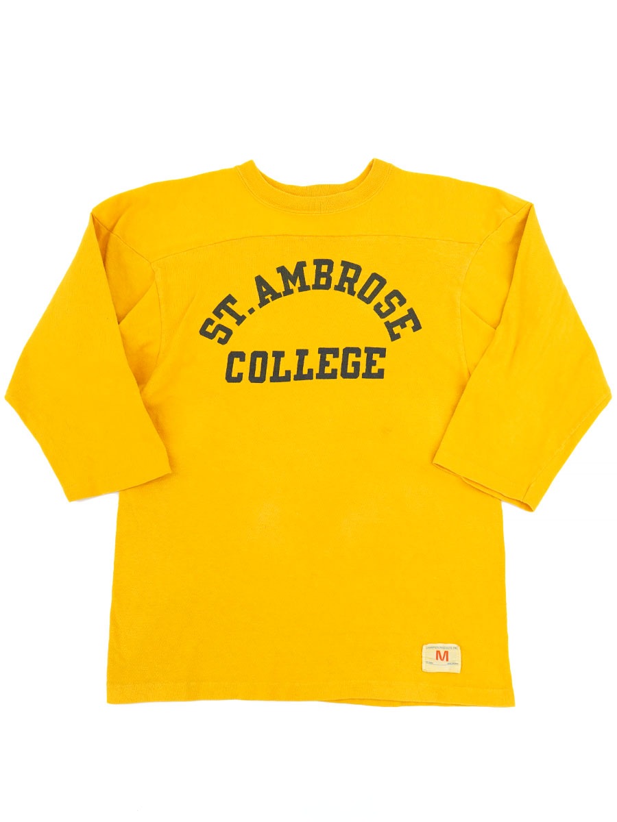 70's バータグ チャンピオン ''ST.AMBROSE COLLEGE'' 100%コットン