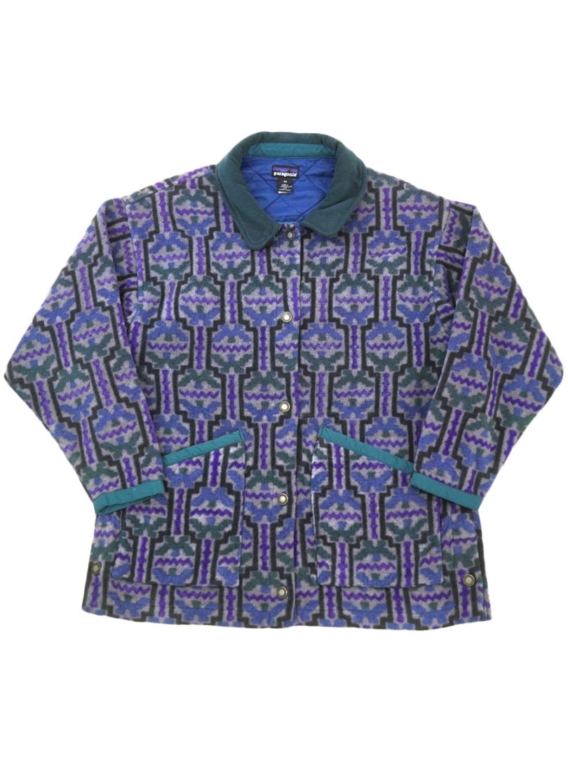 '93 PATAGONIA PRINTED QUILTED SYNCHILLA JACKET TEHUELCHE (SIZE.MEDIUM) MADE IN USA
