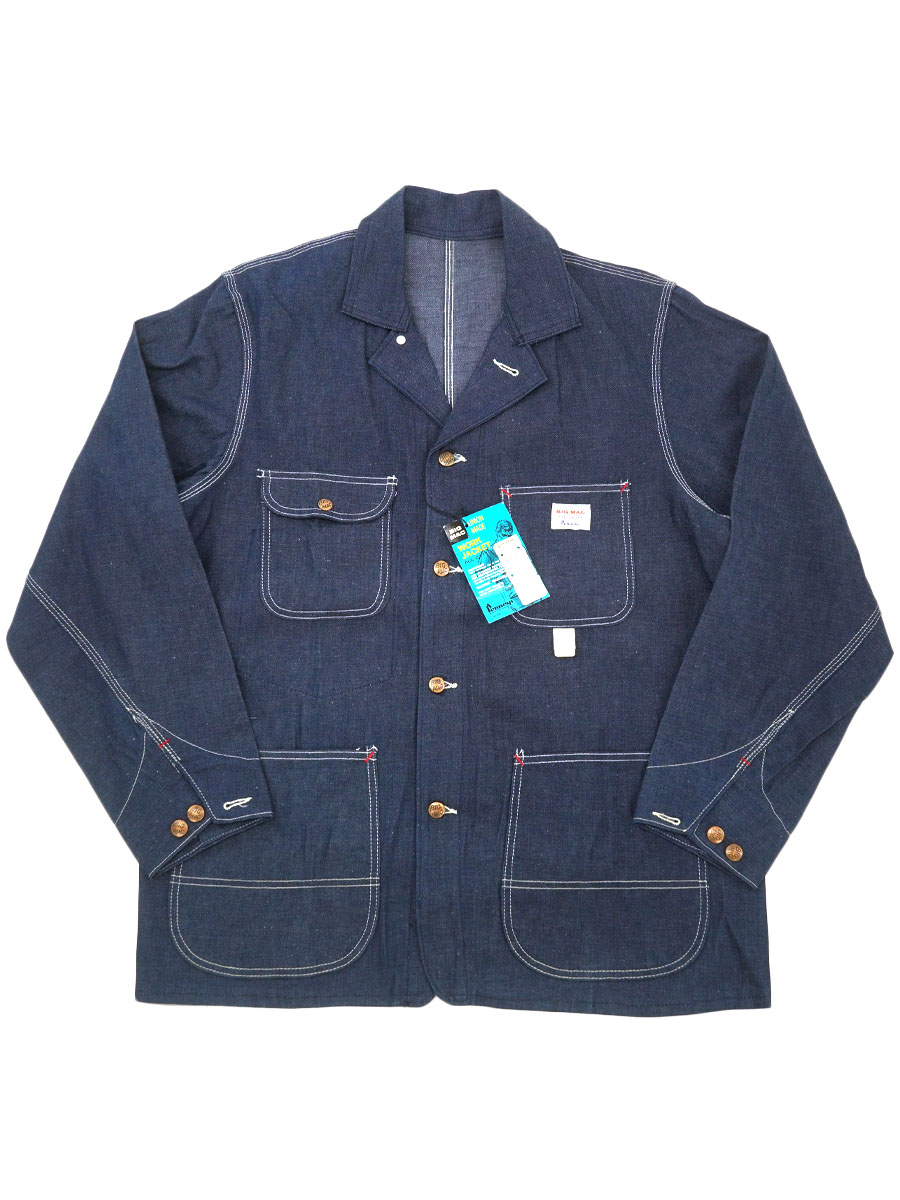 60's～ BIG MAC デニムカバーオール 真っ紺 表記(42) フラッシャー付き