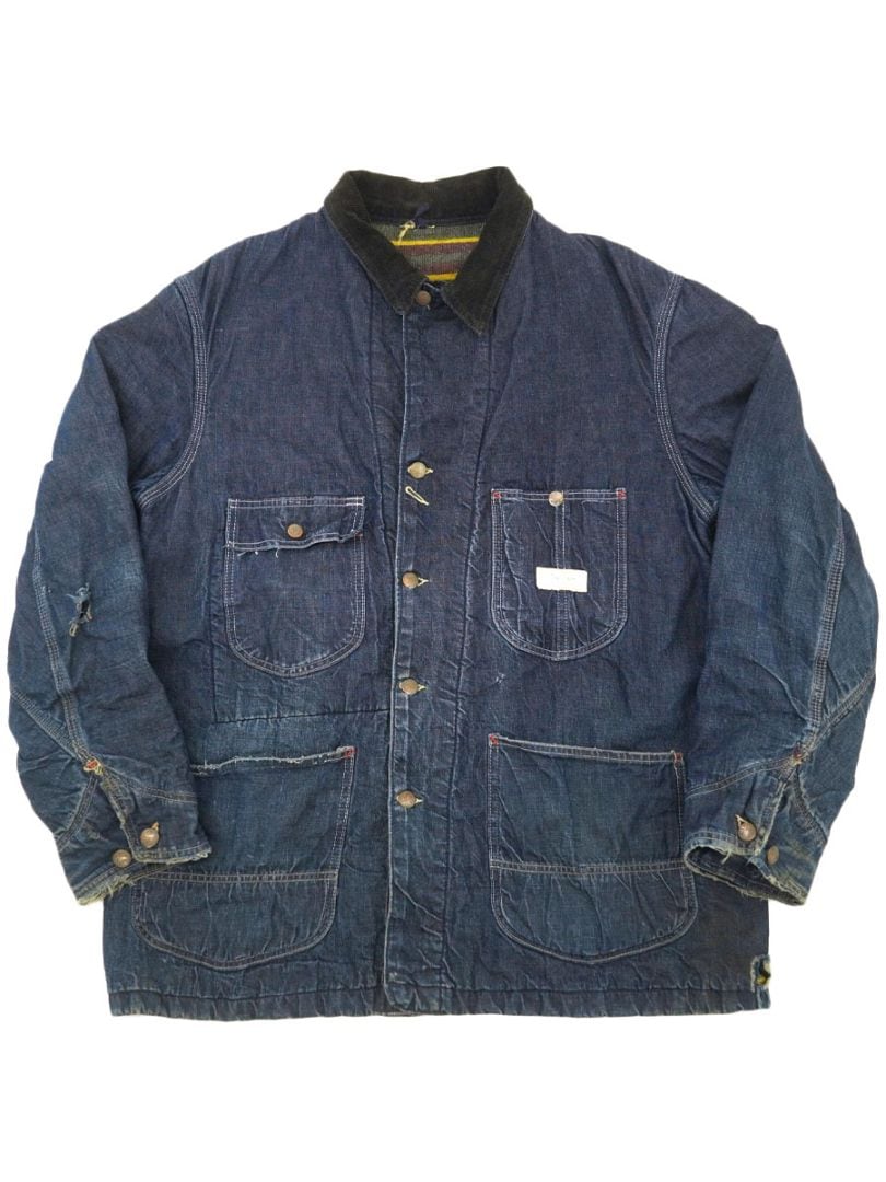 ウエアハウス ブランケット 襟コーデュロイ デニム カバーオール 濃紺 60's POWR HOUSE 襟コーデュロイ ブランケットライナー デニム