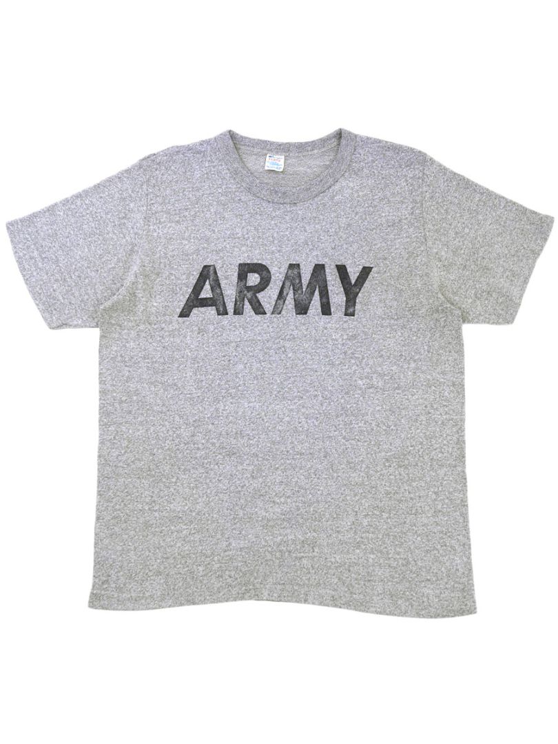 80's トリコタグ チャンピオン ''ARMY'' プリントTシャツ グレー 表記