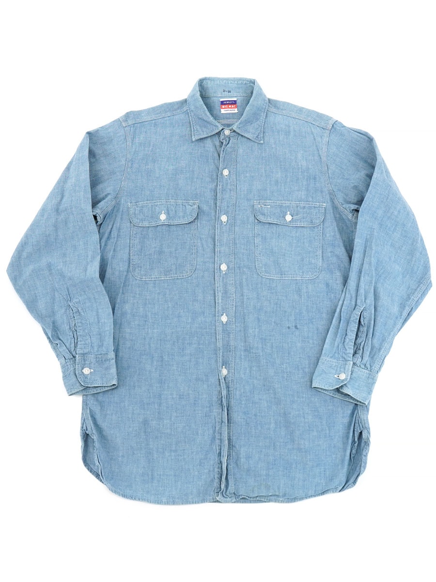 50's～ BIG MAC マチ付き シャンブレーシャツ 実寸(15位) | すべての