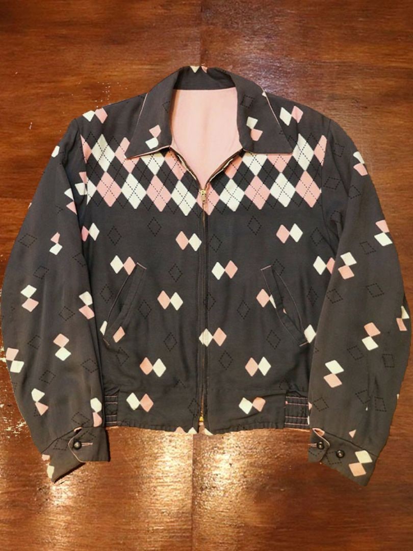 1950s ARGYLE BLOUSON , Size L