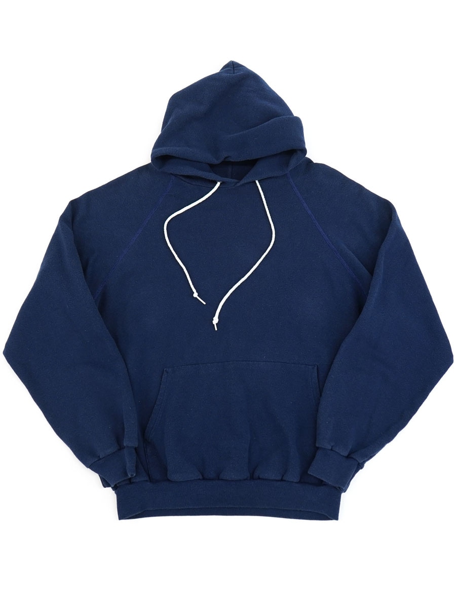 80's 青タグ HANES 無地スウェットパーカー NAVY 表記(L) USA製