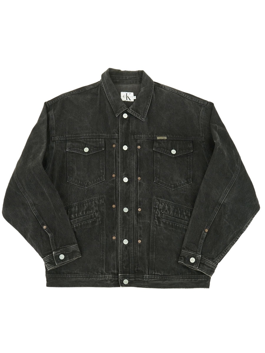 90's Calvin Klein Jeans 4ポケット ブラックデニムジャケット 表記(XL