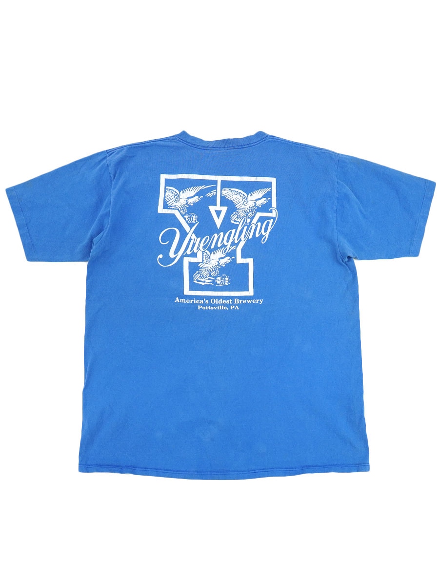 90's H.L.MILLER ''Yuengling'' ビール 両面プリント ポケットTシャツ 表記(XL) USA製