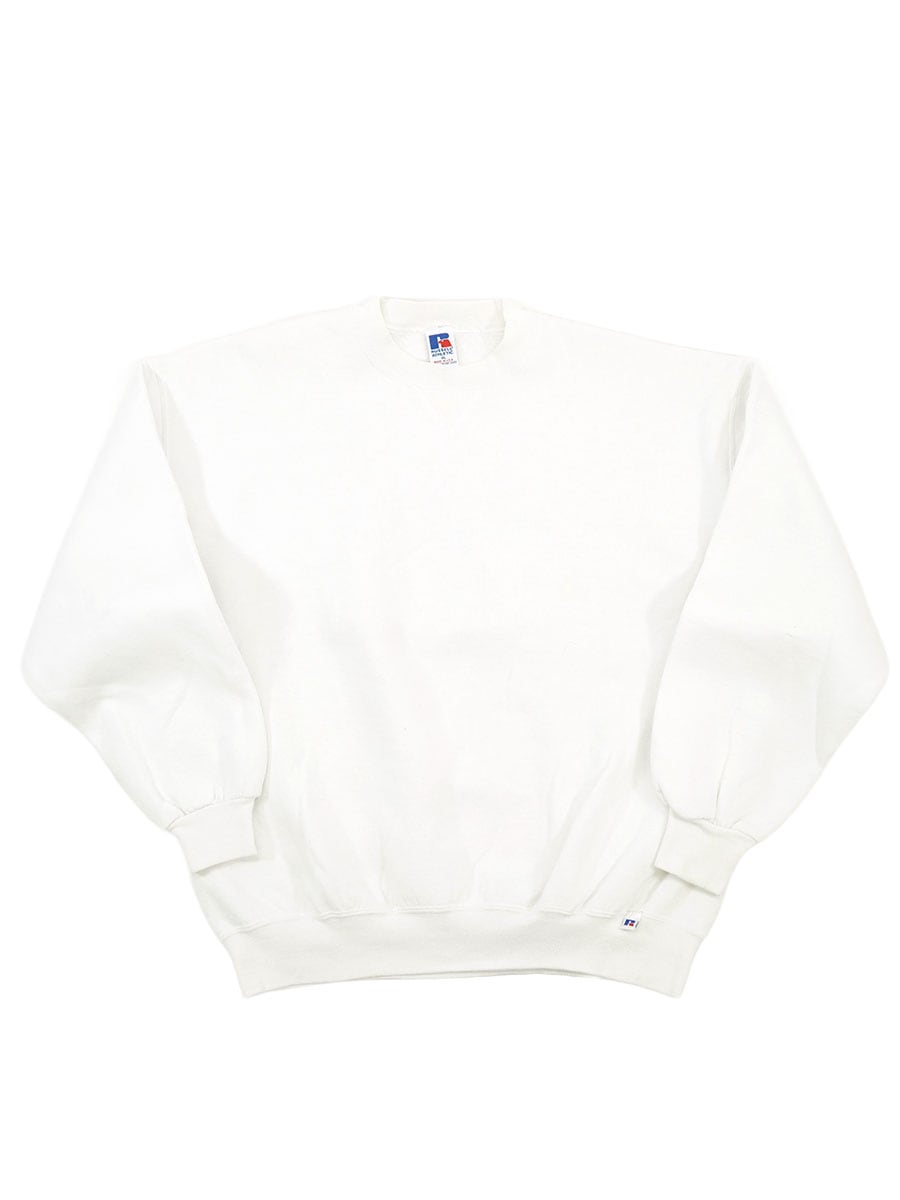 90's RUSSELL ATHLETIC 無地 前Vスウェット ホワイト 表記(XL) USA製