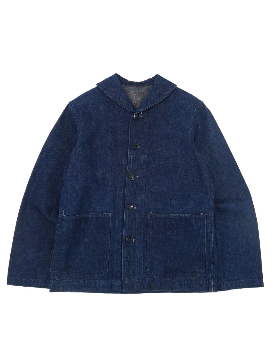 40's U.S.NAVY アンカーチェンジボタン ショールカラー デニム