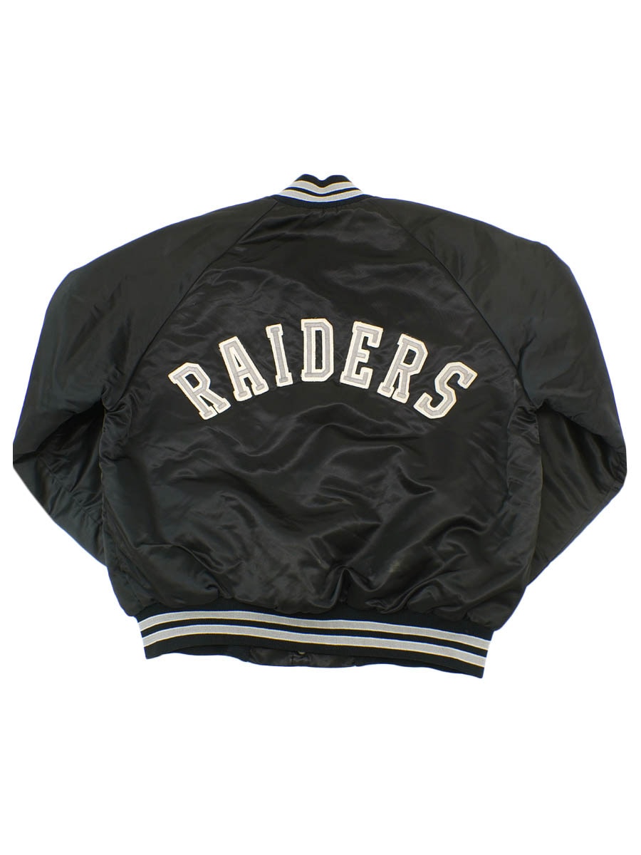 80's～ Chalk line ''RAIDERS'' 貼り付けロゴ サテンスタジャン
