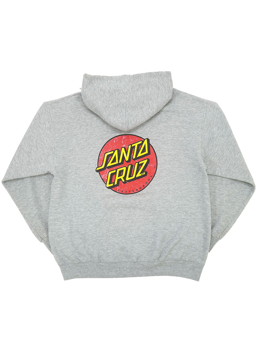 90's NHS ''SANTA CRUZ'' 両面プリント スウェットパーカ グレー 表記