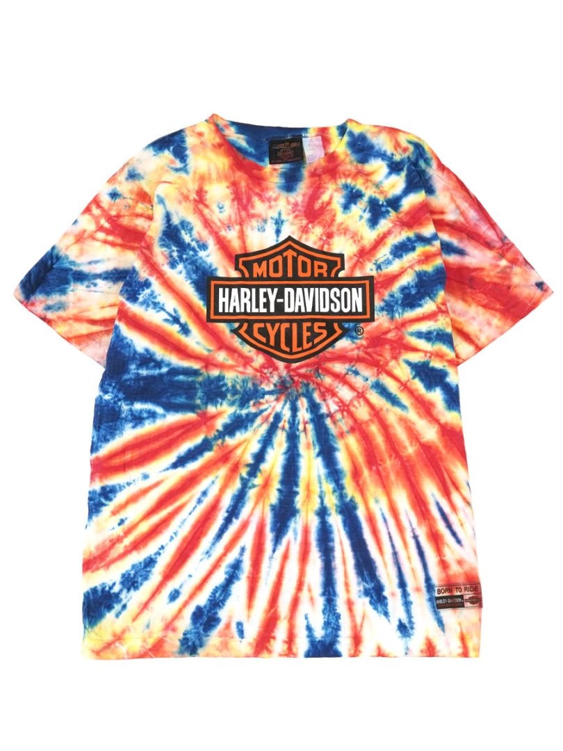 00s HARLEY DAVIDSON タイダイ柄 BORN TO RIDE M 00'S BORN TO RIDE ''HARLEY-DAVIDSON'' TIE DYE T SHIRT (SIZE.LARGE