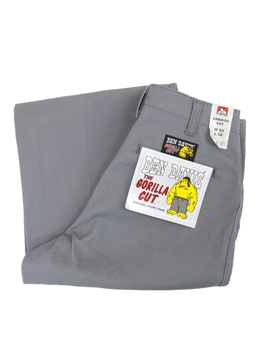 BEN DAVIS ''GORILLA CUT'' WORK PANTS GREY (SIZE.W32 L30) NOS MADE