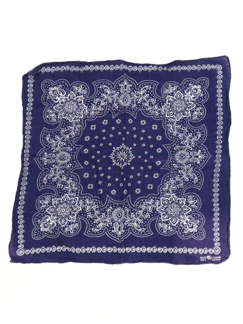 60'S ELEPHANT BRAND FAST COLOR BANDANA NAVY