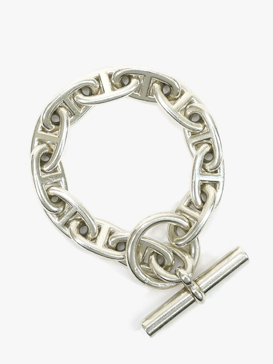VINTAGE HERMES CHAINE D'ANCRE BRACELET GM (12LINK) ①