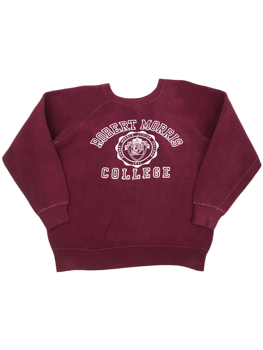 60'S ''ROBERT MORRIS COLLEGE'' RAGLAN SWEAT SHIRT (APPROX.LARGE)