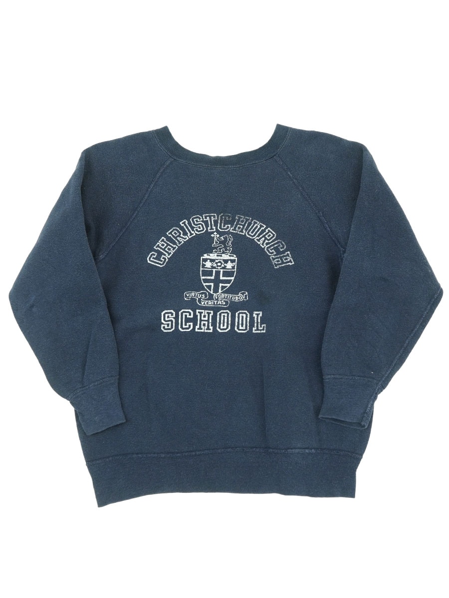 60's ''CHRISTCHURCH SCHOOL'' RAGLAN SWEAT SHIRT (APPROX.MEDIUM)