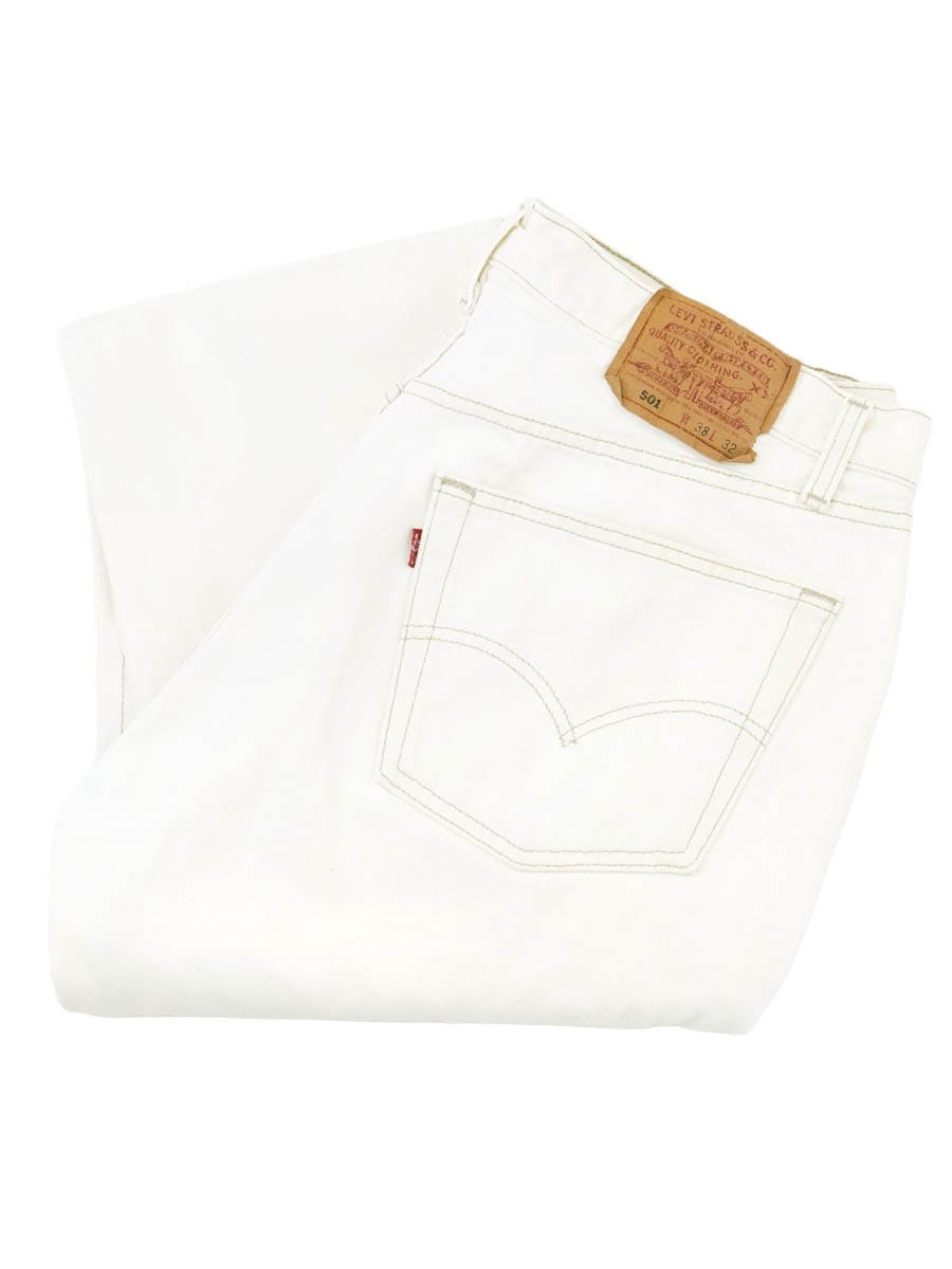 90'S LEVI'S 501-0655 WHITE JEANS (SIZE.W38 L32) MADE IN USA