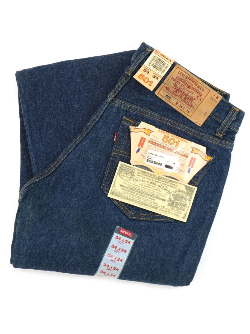 80'S LEVI'S 501 DENIM JEANS (SIZE.W34 L34) MADE IN USA NOS