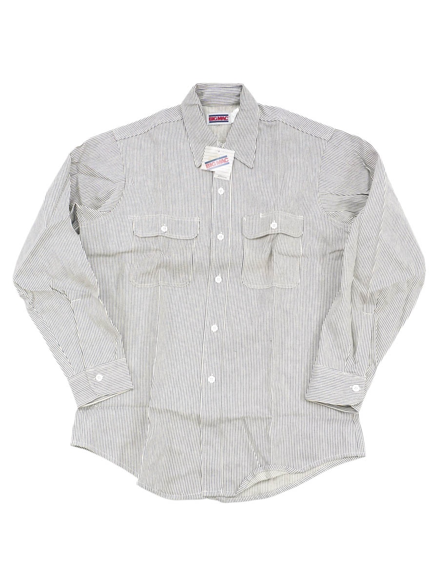 ’80s BIG MAC HICKORY WORK SHIRT 80'S BIG MAC HICKORY STRIPE WORK SHIRT (SIZE.MEDIUM) NOS | NEW