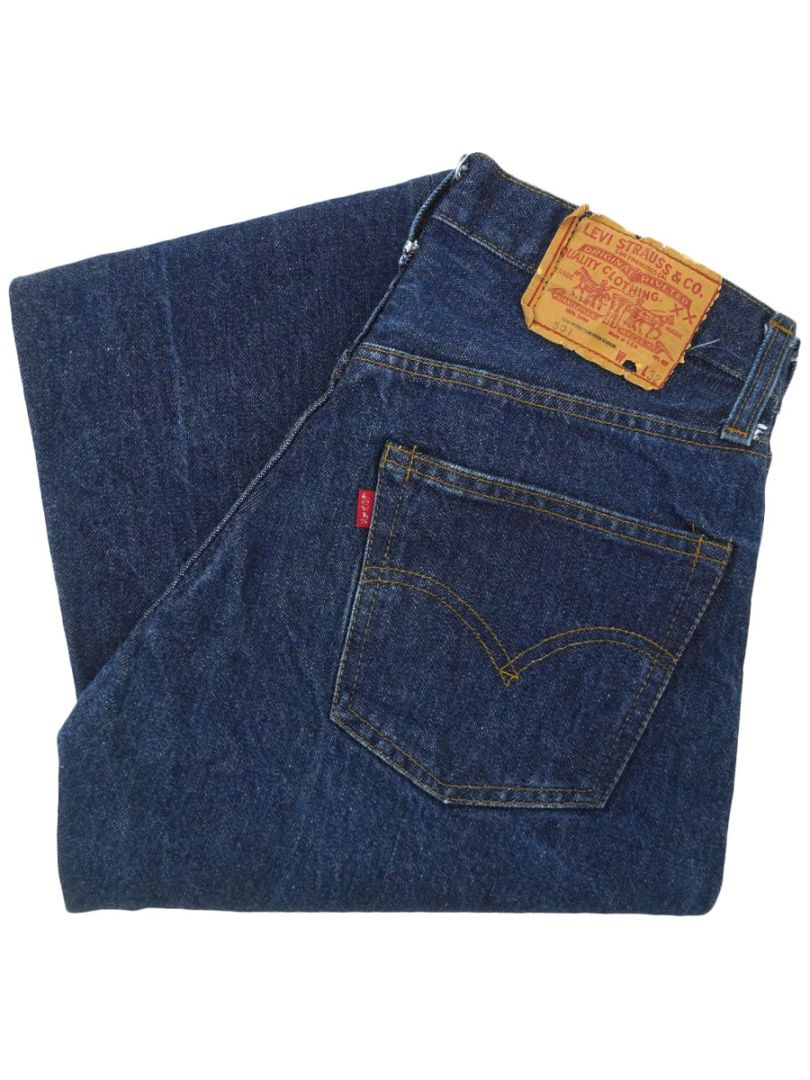 80's LEVI'S 501 66 CHAIN STITCH DENIM JEANS (APPROX.W30 L29)