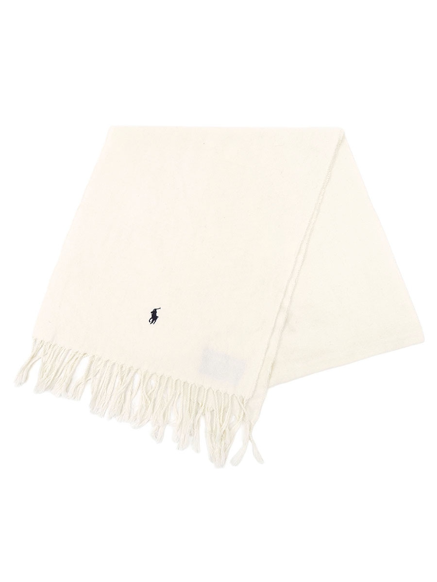 RALPH LAUREN 100％ COTTN SCARF WHITE MADE IN FRANCE