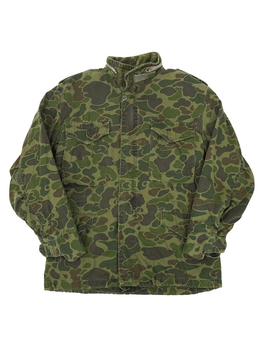 70’S CIVILIAN DUCK HUNTER CAMO M-65 COAT, MEN'S, FIELD JACKET (SIZE.SMALL) MADE IN USA
