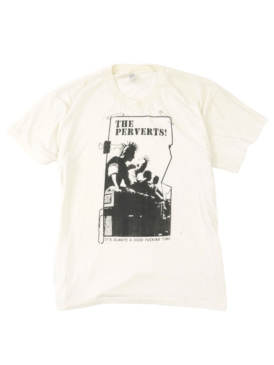 90'S TOWNCRAFT ''THE PERVERTS'' T SHIRT WHITE (SIZE.X LARGE)