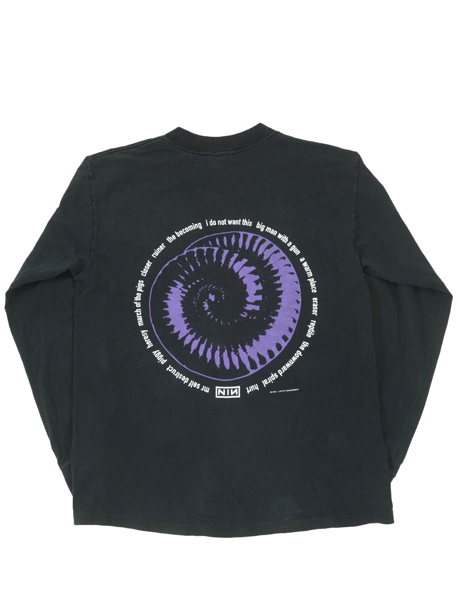90'S ALLSPORRT NINE INCH NAILS ''THE DOWNWARD SPIRAL'' LONG SLEEVE T SHIRT BLACK (SIZE.LARGE) MADE IN USA