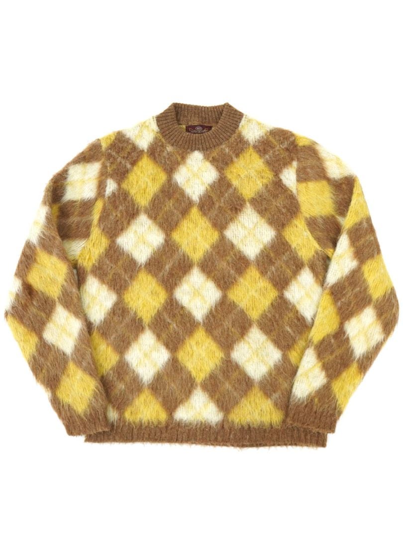 60'S～ VAN HEUSEN ARGYLE PATTERN MOHAIR SWEATER (SIZE. 16)