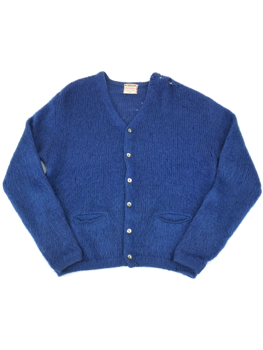 60'S McGREGOR MOHAIR CARDIGAN DARK NAVY BLUE (SIZE. MEDIUM)
