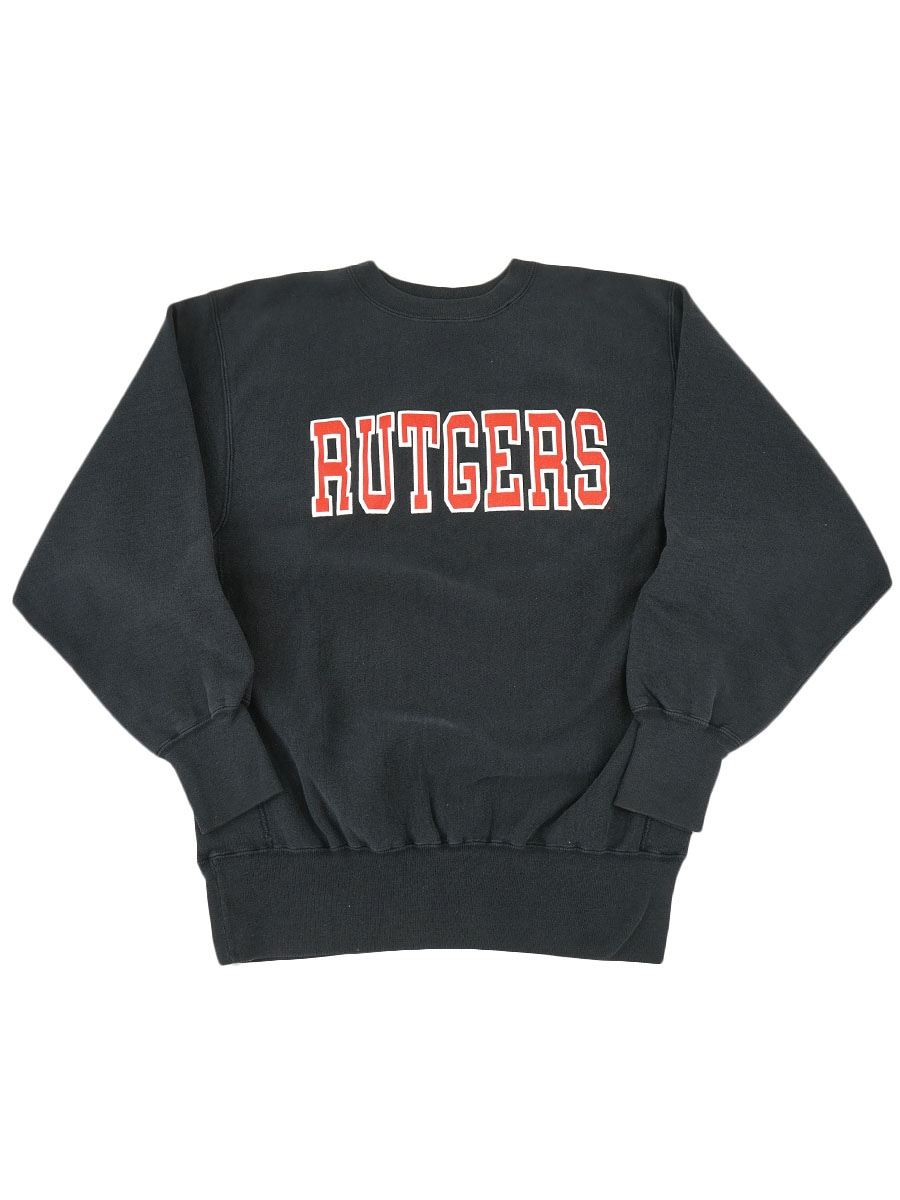 90'S CHMAPION REVERSE WEAVE CREW ''RUTGERS'' BLACK (SIZE. X LARGE) MADE IN USA
