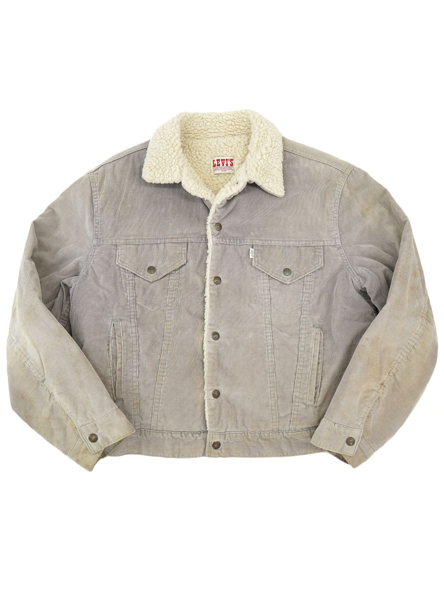 80'S LEVI'S 70412 CORDUROY BOA JACKETE GREIGE (SIZE. 44R)