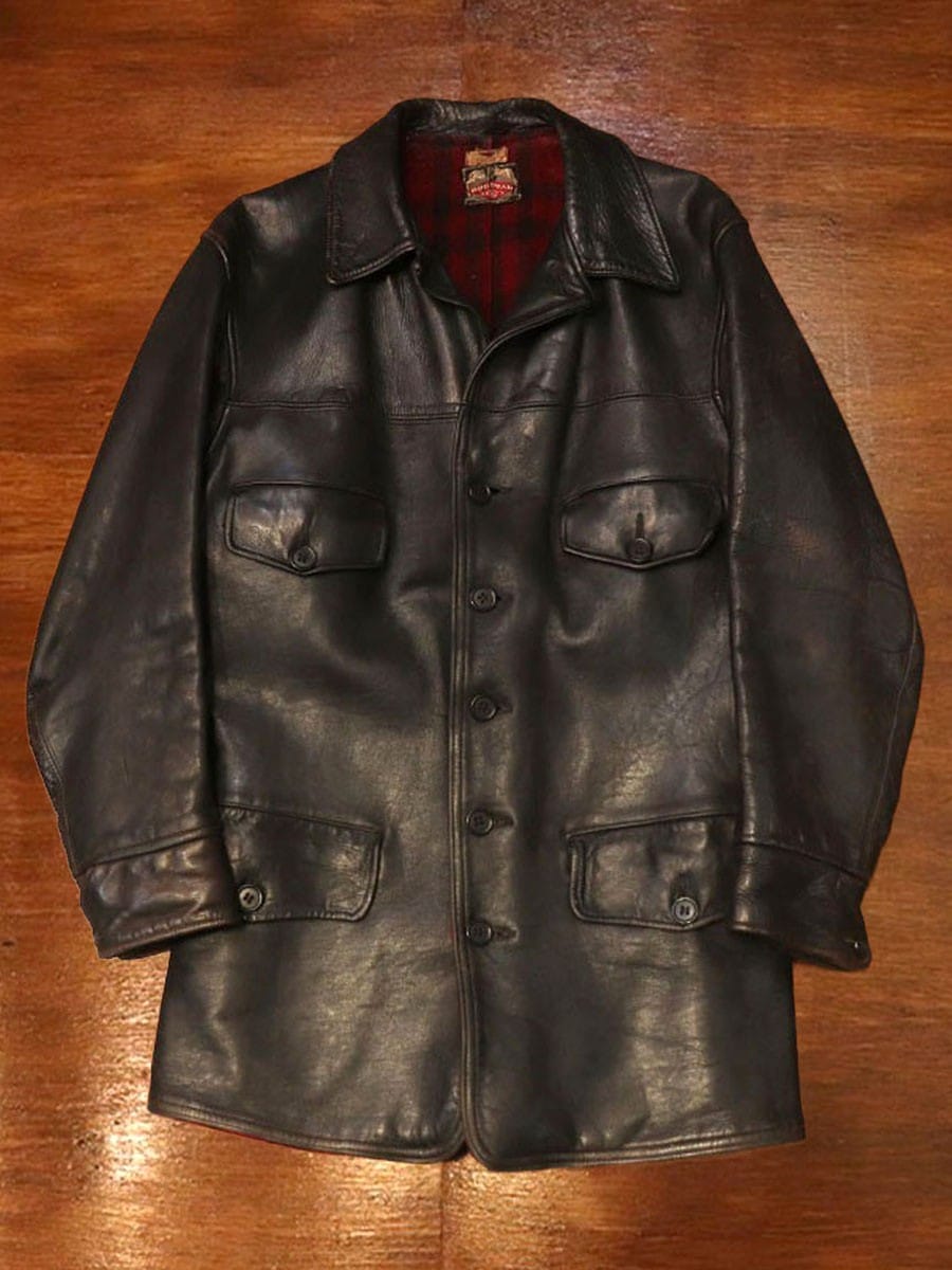 1930s LEATHER CAR COAT , Size 38