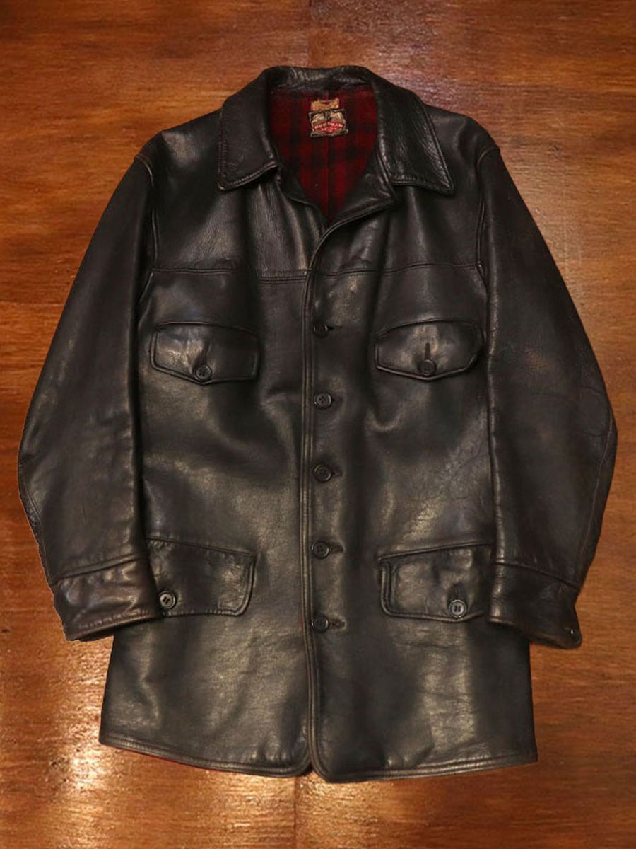 1930s LEATHER CAR COAT , Size 38