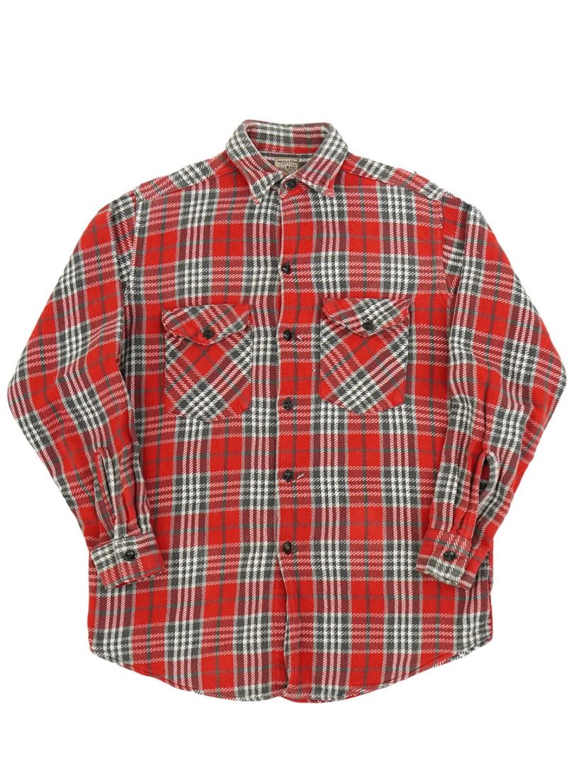 60'S SWEET-ORR PLAID FLANNEL SHIRT (APPROX.16)