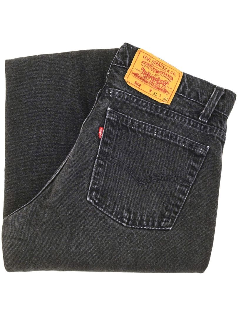 90'S LEVI'S 512 BLACK JEANS (SIZE.W31 L30) MADE IN USA | NEW ITEM