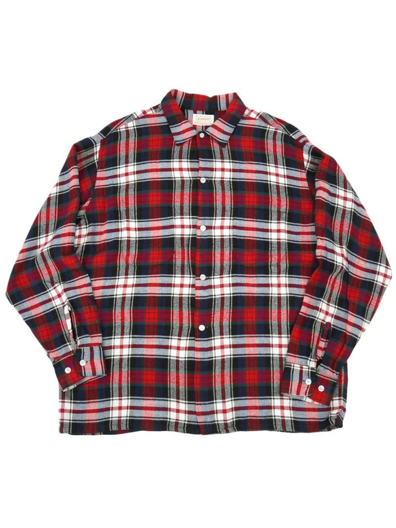 60'S BRENT PLAID RAYON SHIRT (SIZE. LARGE)