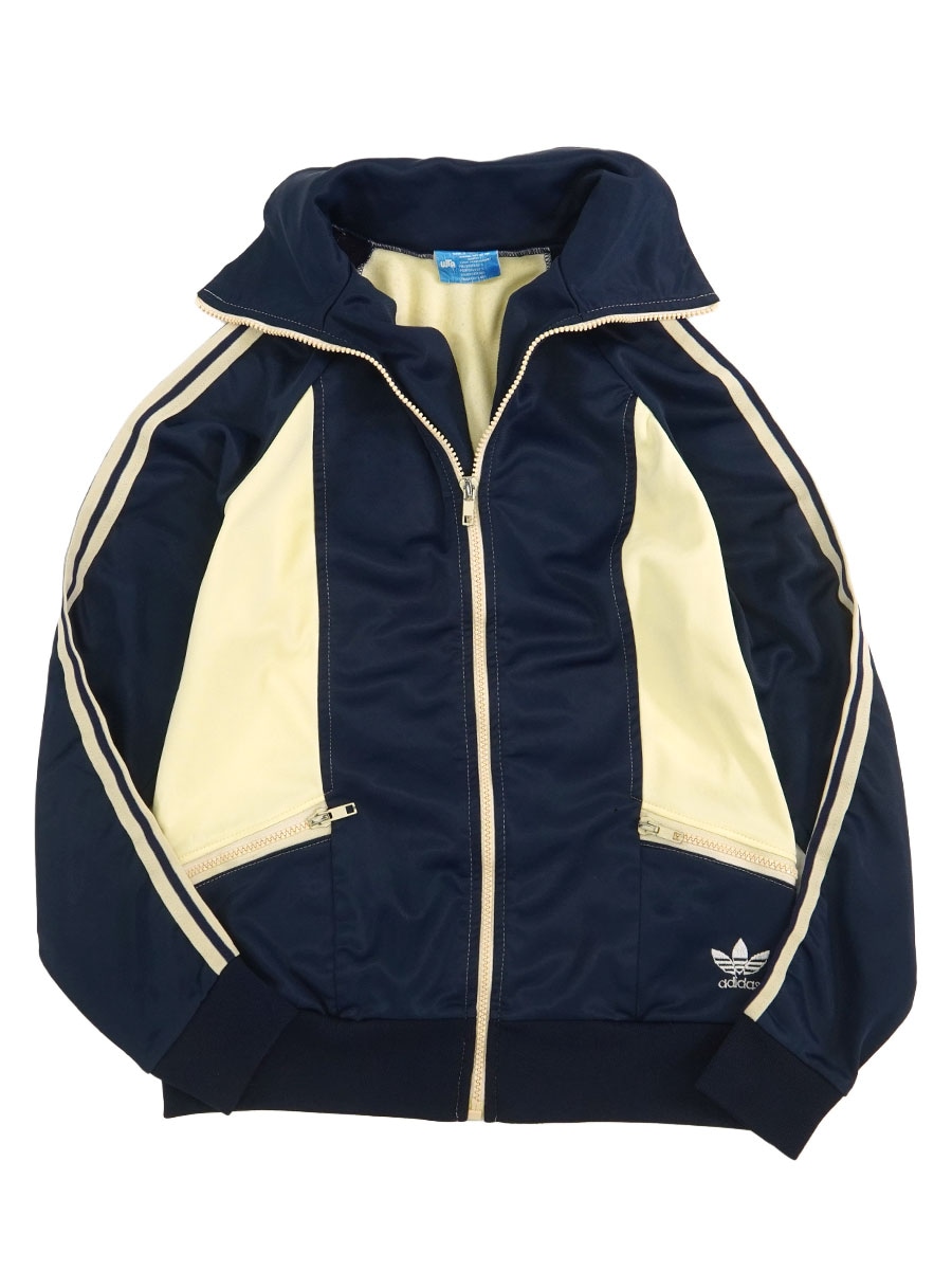 70'S ADIDAS VENTEX TAG TRACKSUIT NAVY×CREEM (APPROX. SMALL) MADE IN FRANCE