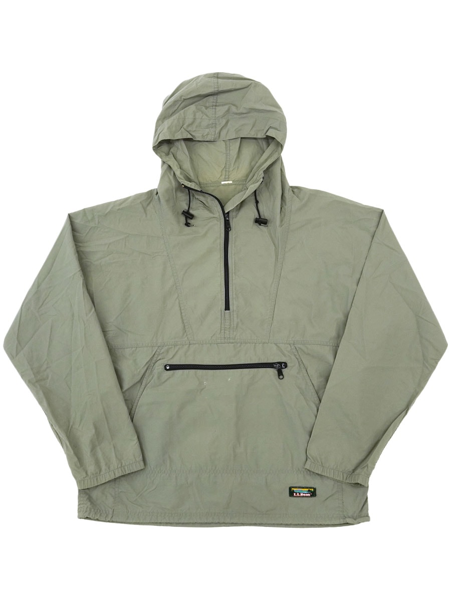 80'S～ L.L.BEAN HALF ZIP NYLON ANORAK GRAY (APPROX.LARGE) PACKABLE