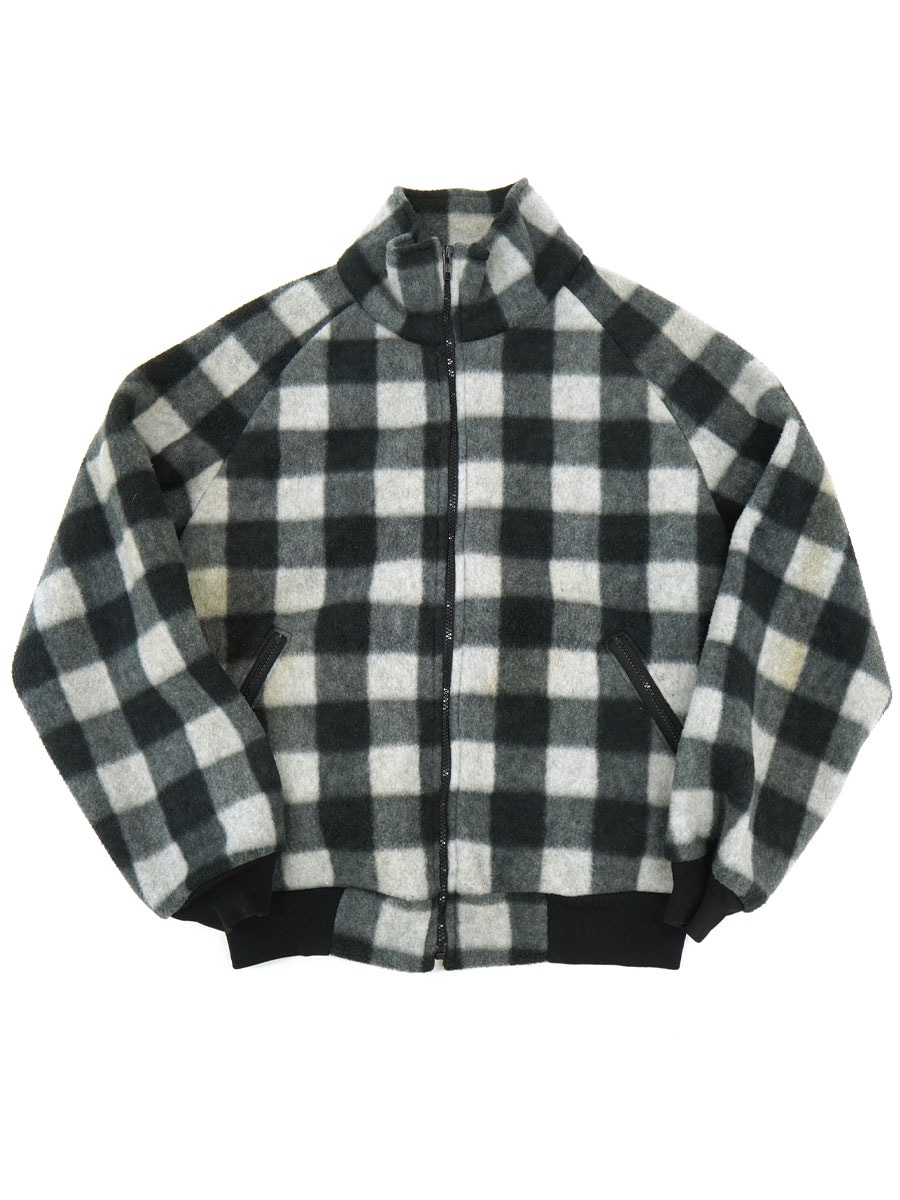 80'S L.L.BEAN BROCK CHEKC FLEECE JACKET (SIZE. MEDIUM) MADE IN USA