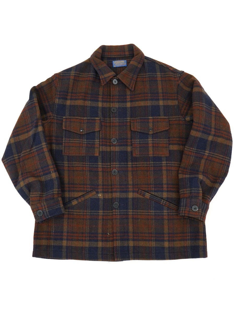 70'S PENDLETON PLAID WOOL JACKET (SIZE. LARGE)